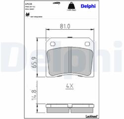 DELPHI Sada brzdových platničiek kotúčovej brzdy DELPHI LP133 (LP133)
