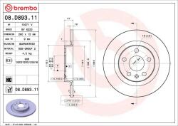 BREMBO Brzdový kotúč BREMBO 08. D893.11 (08.D893.11)