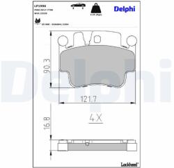 DELPHI Sada brzdových platničiek kotúčovej brzdy DELPHI LP1996 (LP1996)