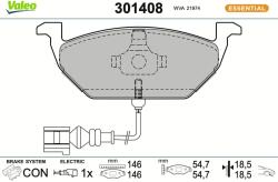 VALEO Sada brzdových platničiek kotúčovej brzdy VALEO 301408 (301408)