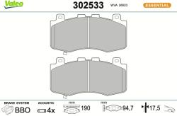 VALEO Sada brzdových platničiek kotúčovej brzdy VALEO 302533 (302533)