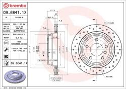 BREMBO Brzdový kotúč BREMBO 09.6841. 1X (09.6841.1X)