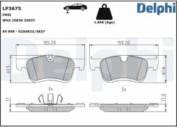 DELPHI Sada brzdových platničiek kotúčovej brzdy DELPHI LP3675 (LP3675)