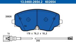 ATE Sada brzdových platničiek kotúčovej brzdy ATE 13.0460-2654.2 (13.0460-2654.2)