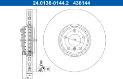 ATE Brzdový kotúč ATE 24.0136-0144.2 (24.0136-0144.2)