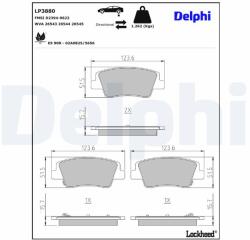DELPHI Sada brzdových platničiek kotúčovej brzdy DELPHI LP3880 (LP3880)
