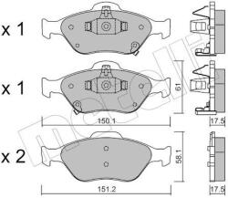 METELLI Sada brzdových platničiek kotúčovej brzdy METELLI 22-0316-1 (22-0316-1)