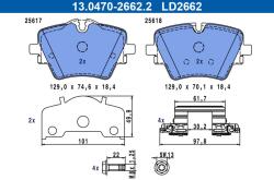 ATE Sada brzdových platničiek kotúčovej brzdy ATE 13.0470-2662.2 (13.0470-2662.2)
