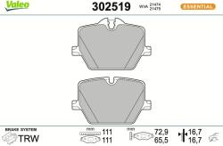 VALEO Sada brzdových platničiek kotúčovej brzdy VALEO 302519 (302519)
