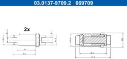 ATE Súprava príslušenstva, čeľusť parkovacej brzdy ATE 03.0137-9709.2 (03.0137-9709.2)