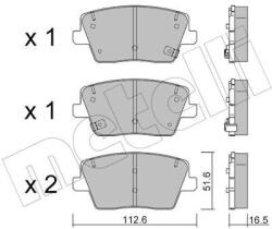 METELLI Sada brzdových platničiek kotúčovej brzdy METELLI 22-1242-0 (22-1242-0)