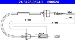 ATE Lanko ovládania spojky ATE 24.3728-0524.2 (24.3728-0524.2)