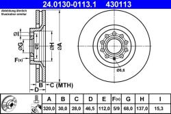 ATE Brzdový kotúč ATE 24.0130-0113.1 (24.0130-0113.1)