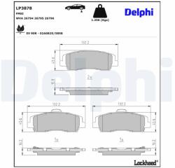 DELPHI Sada brzdových platničiek kotúčovej brzdy DELPHI LP3878 (LP3878)