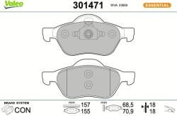 VALEO Sada brzdových platničiek kotúčovej brzdy VALEO 301471 (301471)