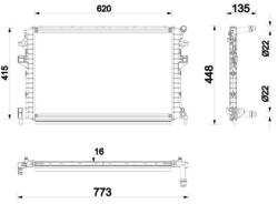 MAHLE Nízkoteplotný chladič, chladič turbodúchadla MAHLE CIR 34 000P (CIR 34 000P)
