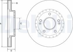 DELPHI Brzdový kotúč DELPHI BG4565C (BG4565C)