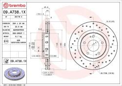 BREMBO Brzdový kotúč BREMBO 09. A738.1X (09.A738.1X)