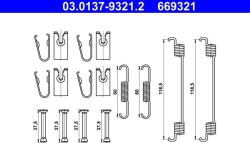ATE Súprava príslušenstva, brzdové čeľuste ATE 03.0137-9321.2 (03.0137-9321.2)