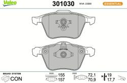 VALEO Sada brzdových platničiek kotúčovej brzdy VALEO 301030 (301030)