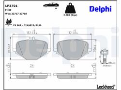 DELPHI Sada brzdových platničiek kotúčovej brzdy DELPHI LP3701 (LP3701)