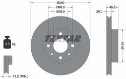 TEXTAR Brzdový kotúč TEXTAR 92090300 (92090300)