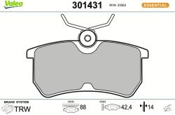 VALEO Sada brzdových platničiek kotúčovej brzdy VALEO 301431 (301431)