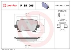 BREMBO Sada brzdových platničiek kotúčovej brzdy BREMBO P 85 095 (P 85 095)