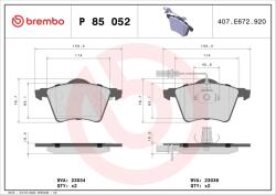 BREMBO Sada brzdových platničiek kotúčovej brzdy BREMBO P 85 052 (P 85 052)
