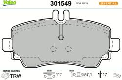 VALEO Sada brzdových platničiek kotúčovej brzdy VALEO 301549 (301549)