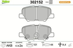 VALEO Sada brzdových platničiek kotúčovej brzdy VALEO 302152 (302152)