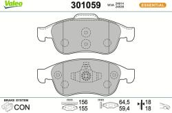 VALEO Sada brzdových platničiek kotúčovej brzdy VALEO 301059 (301059)