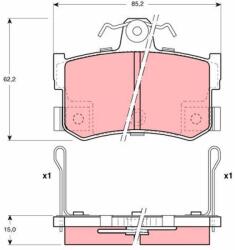 TRW Sada brzdových platničiek kotúčovej brzdy TRW GDB1169 (GDB1169)