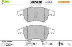 VALEO Sada brzdových platničiek kotúčovej brzdy VALEO 302438 (302438)