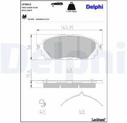 DELPHI Sada brzdových platničiek kotúčovej brzdy DELPHI LP3815 (LP3815)