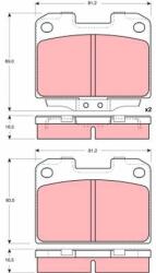 TRW Sada brzdových platničiek kotúčovej brzdy TRW GDB3104 (GDB3104)