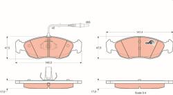 TRW Sada brzdových platničiek kotúčovej brzdy TRW GDB1104 (GDB1104)