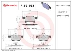 BREMBO Sada brzdových platničiek kotúčovej brzdy BREMBO P 59 083 (P 59 083)