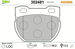 VALEO Sada brzdových platničiek kotúčovej brzdy VALEO 302481 (302481)