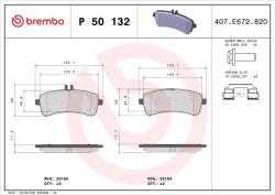 BREMBO Sada brzdových platničiek kotúčovej brzdy BREMBO P 50 132 (P 50 132)