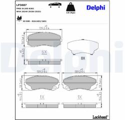 DELPHI Sada brzdových platničiek kotúčovej brzdy DELPHI LP3687 (LP3687)