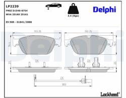 DELPHI Sada brzdových platničiek kotúčovej brzdy DELPHI LP2239 (LP2239)