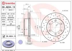 BREMBO Brzdový kotúč BREMBO 09. A634.1X (09.A634.1X)