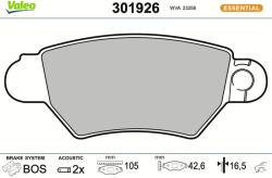 VALEO Sada brzdových platničiek kotúčovej brzdy VALEO 301926 (301926)