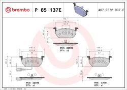 BREMBO set placute frana, frana disc BREMBO BEYOND LINE - EV P 85 137E (P 85 137E)