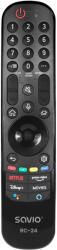 SAVIO RC-24 távirányító Vezeték nélküli infravörös TV, Univerzális Nyomógombok (RC-24)