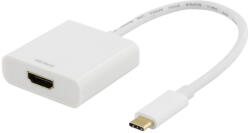 Deltaco USBC-HDMI7 video átalakító kábel 0, 1 M HDMI Fehér (USBC-HDMI7)