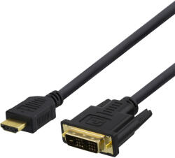 Deltaco 100022 HDMI kábel 2 M HDMI A-típus (Standard) DVI-D Fekete (R00100022)