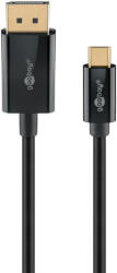 Goobay 75704 video átalakító kábel 1 M USB C-típus DisplayPort Fekete (75704)