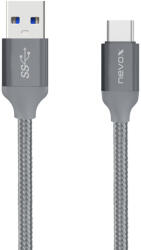 nevox 1480 USB kábel USB 3.2 Gen 2 (3.1 Gen 2) 2 M USB A USB C 5 Gbit/s Szürke (1480)